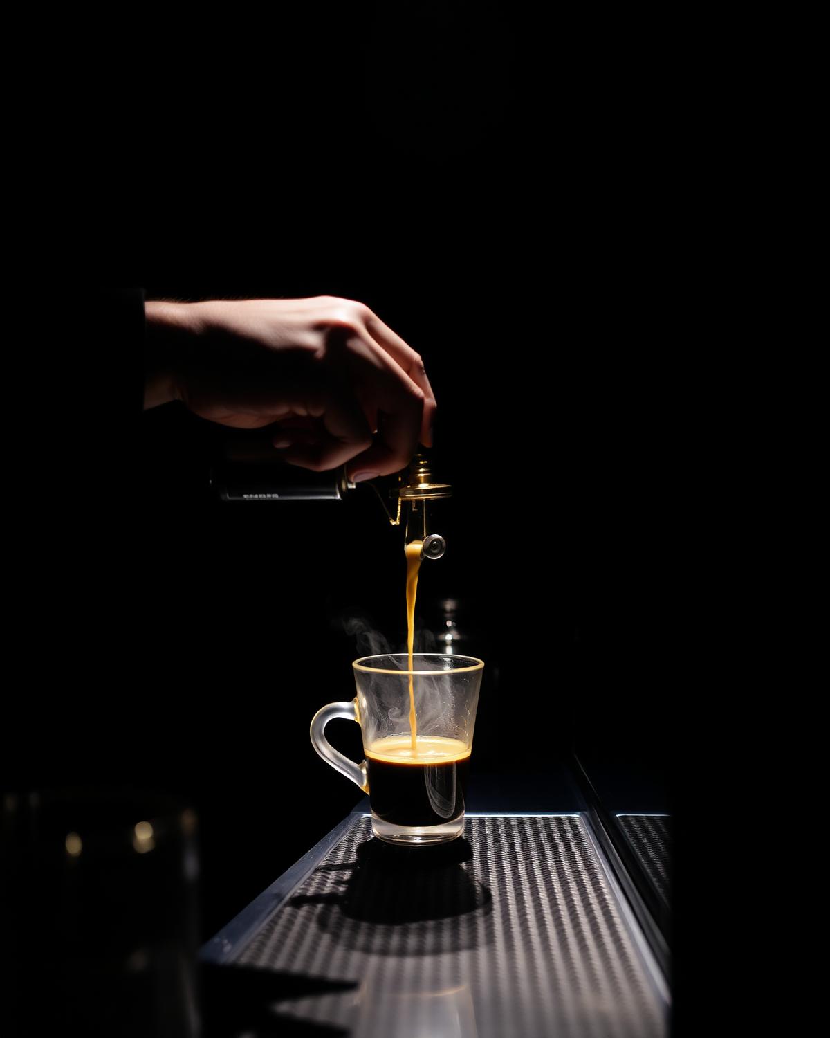 Barista pulling an espresso shot